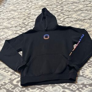 Overtime Kids Hoodie Black with Multicolor Sleeve Design
